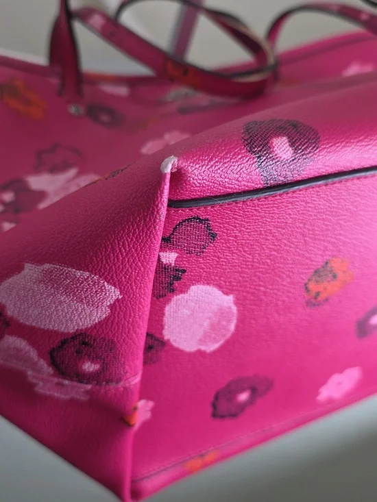 COACH F35161 PINK FLORAL/Silvertone Street Zip Tote Project Bag FAIR - Picture 10 of 17